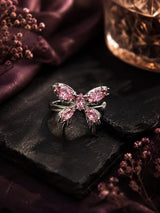 Amethyst Butterfly Ring Pink