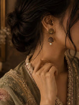 Antique Mayur Pearl Jhumkas