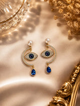 Blue Crystal Teardrop Earrings