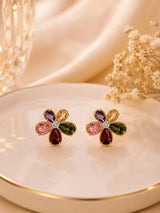 Crystal Rainbow Bloom Earrings