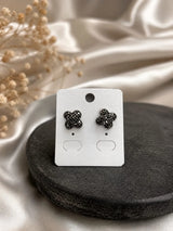 Midnight Bloom Clover Studs