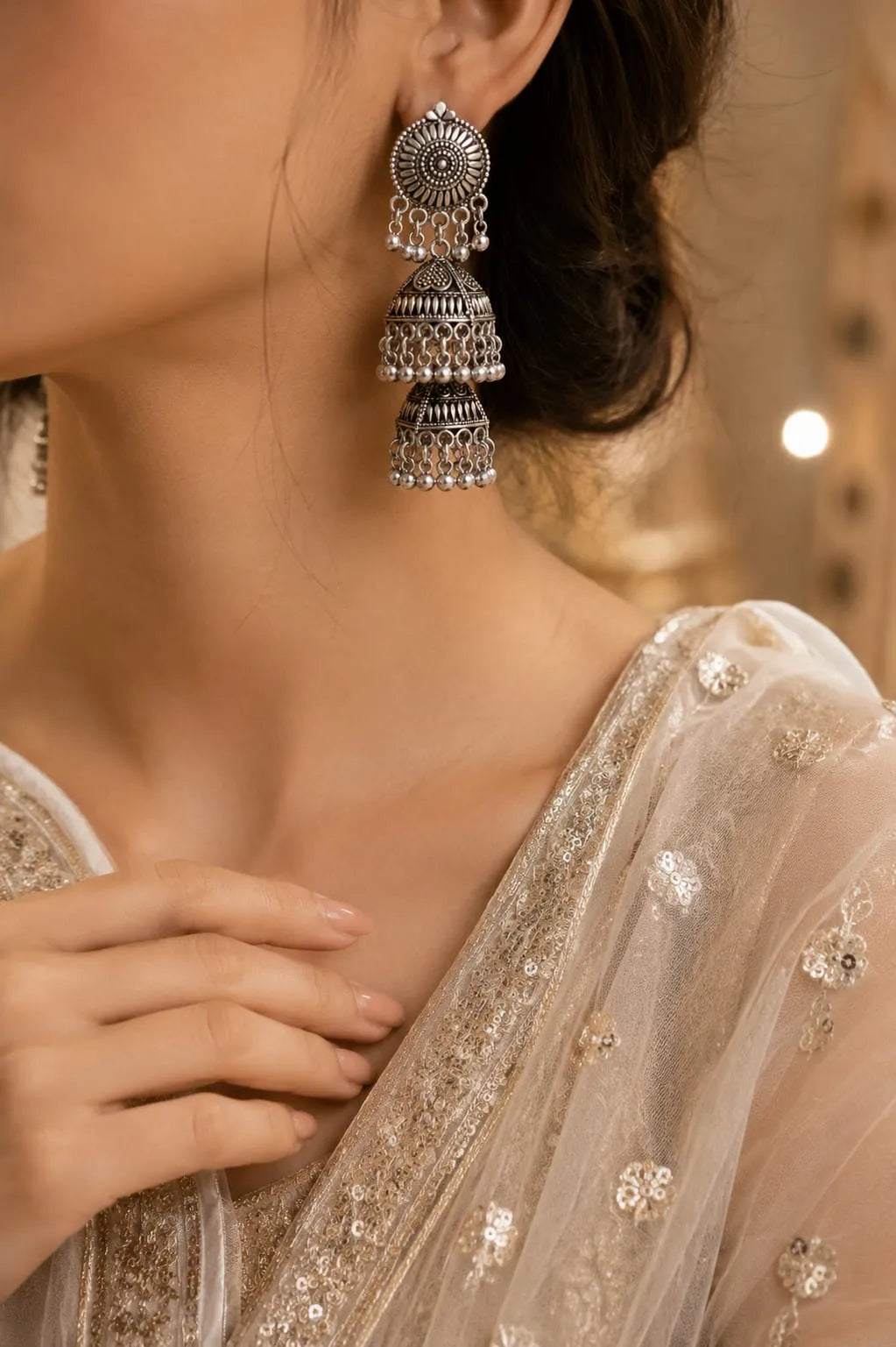 Royal Cascade Layered Jhumkas