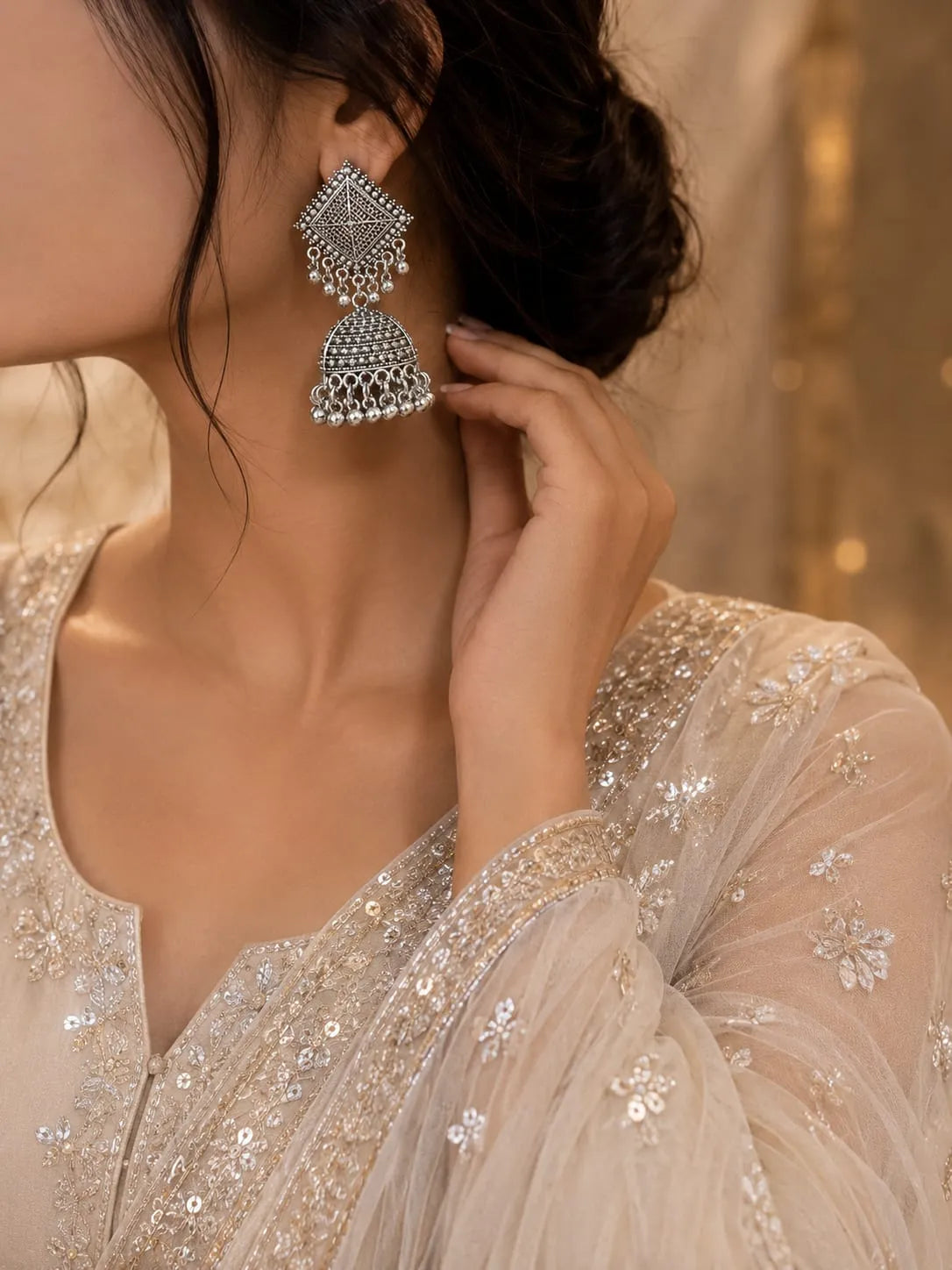 Royal Filigree Jhumka Earrings