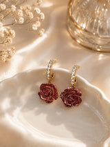 Scarlet Rose Hoops