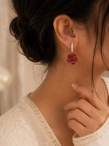 Scarlet Rose Hoops
