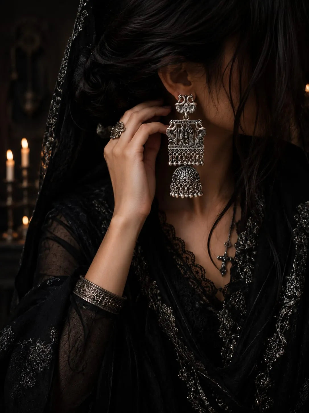 Unique Vrindavan Grace Jhumkas
